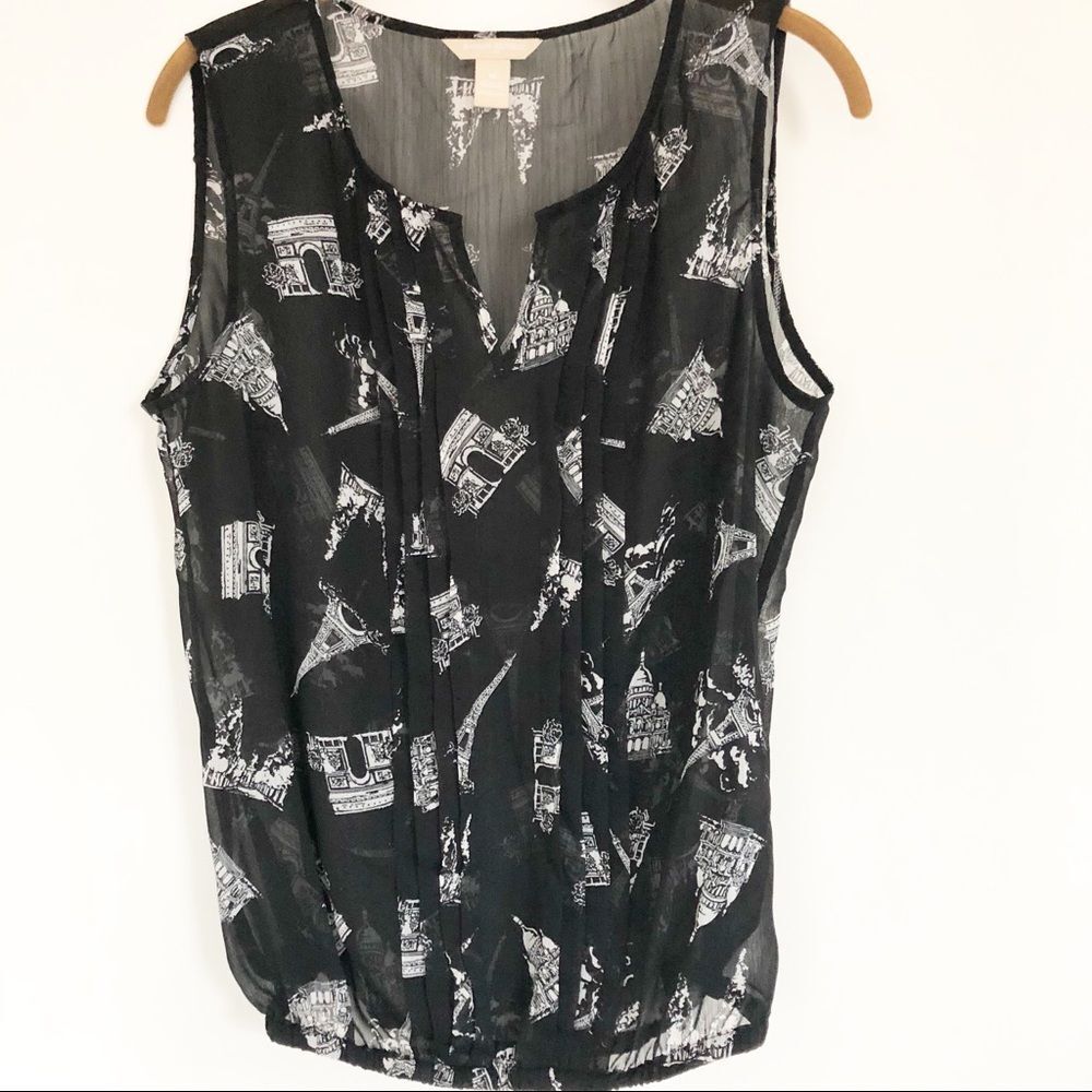 Banana Republic Factory sheer sleeveless blouse M